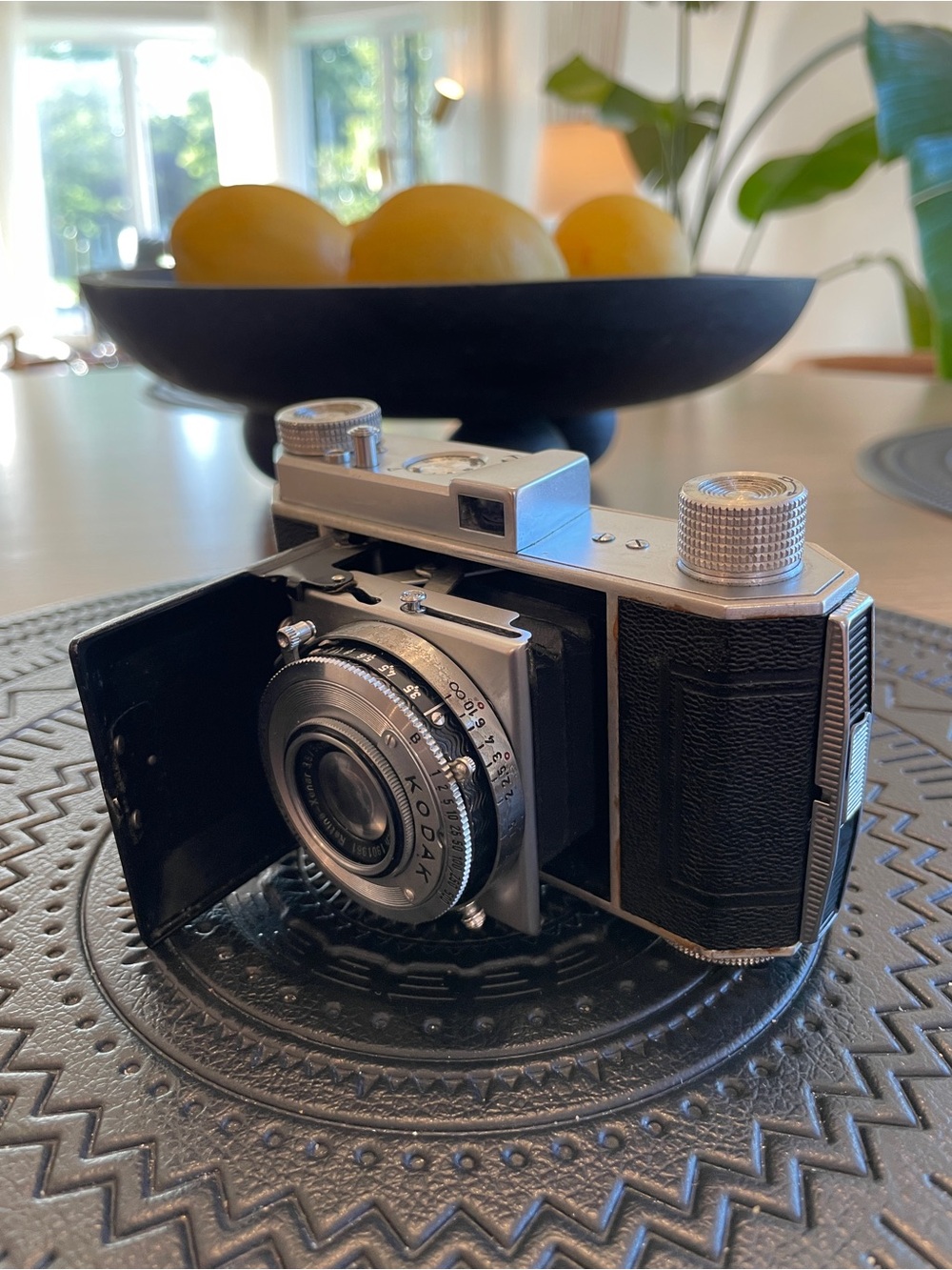 Kodak Folding Film Camera in Black and Silver Finish